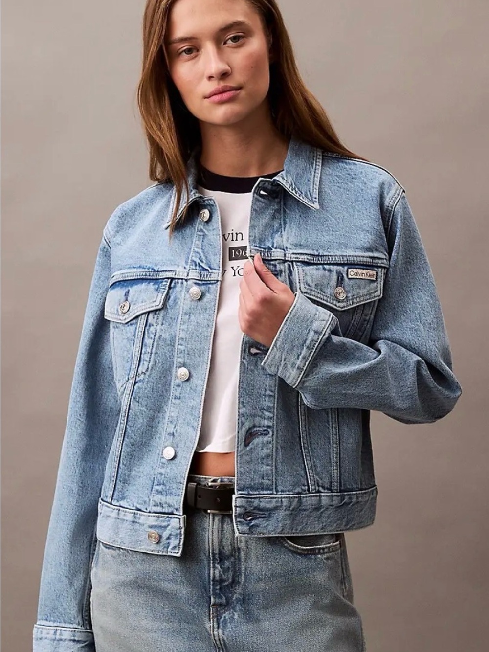 Calvin Klein Light Blue Denim Jean Jacket size Large
